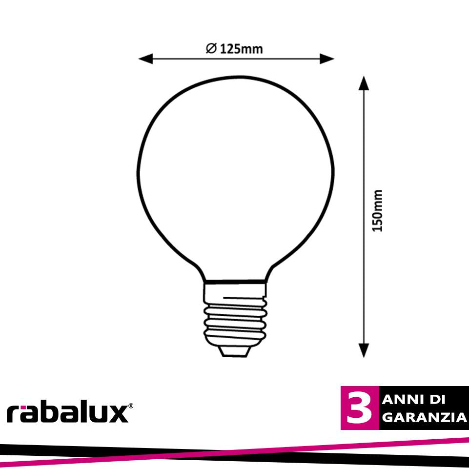 FIL. LED, E27 G125,5W,270LM,1800K, GOLD