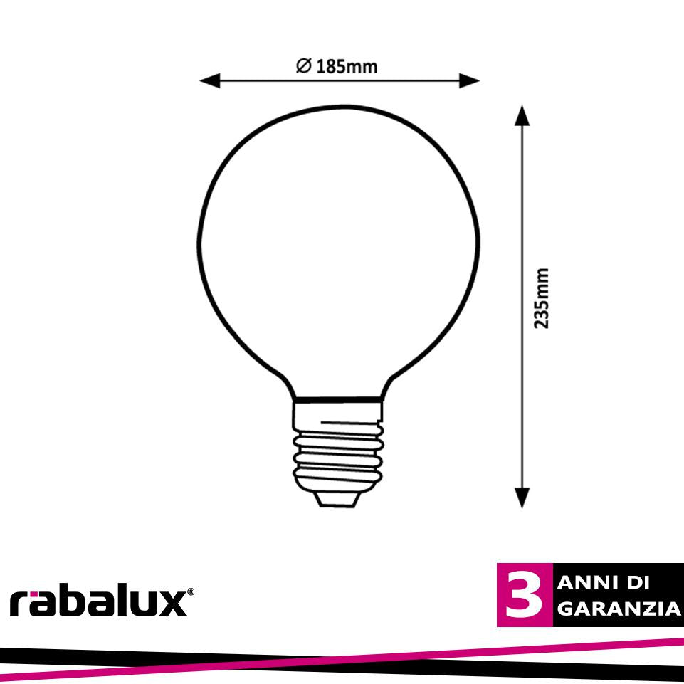 FIL. LED, E27 G188, 4W, 320LM, 1800K