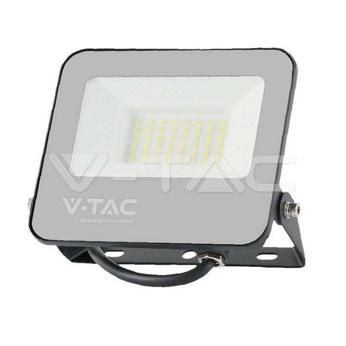 30W LED FLOODLIGHT 6500K BLACK BODY GREY GLASS