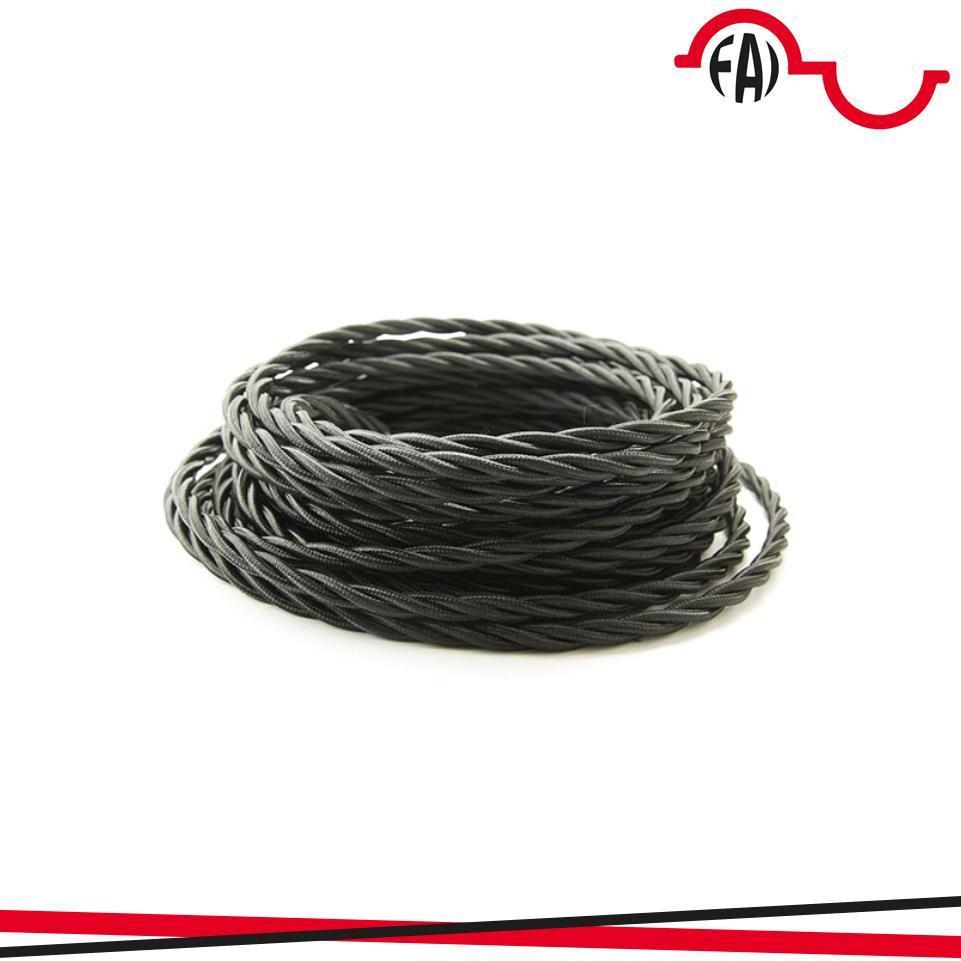 TRECCIA SETA 3X0.75MM NERO