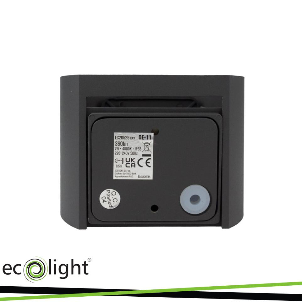 APPARECCHIO PER FACCIATE OE-11 7W 360LM IP65 ANTRACITE