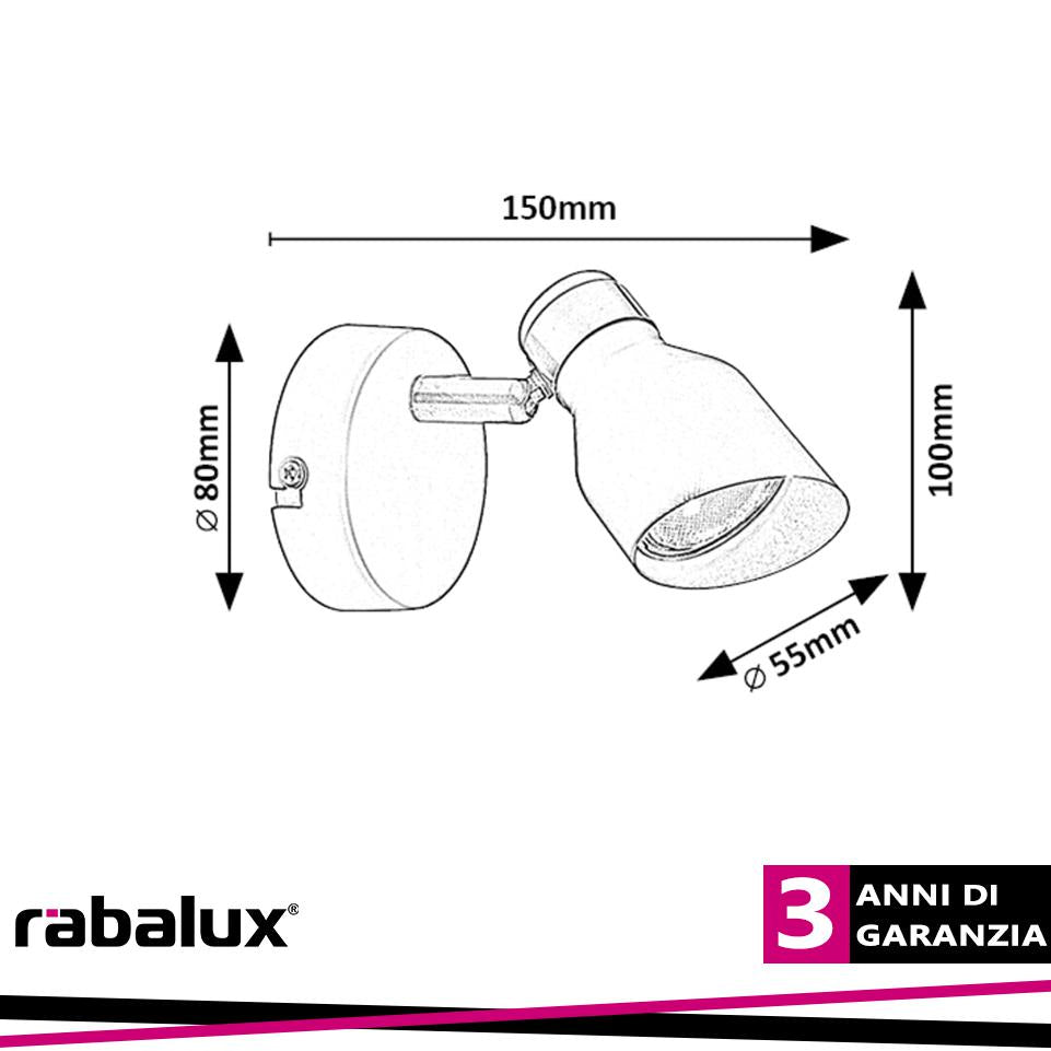 LILOU,IND.WALL, GU10 1XMAX25W, L15CM