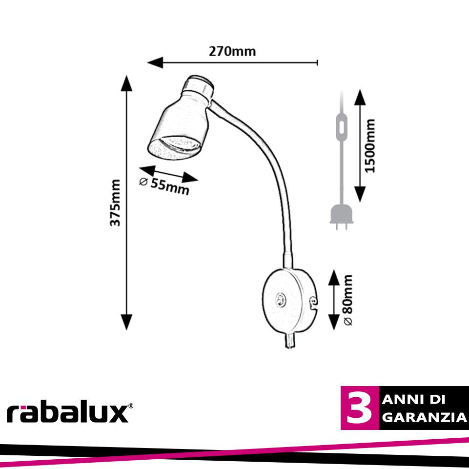 LILOU,IND.WALL, GU10 1XMAX25W, H37,5CM