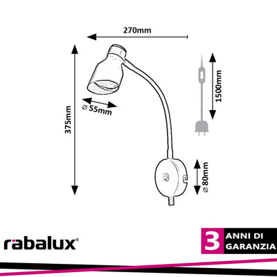 LILOU,IND.WALL, GU10 1XMAX25W, H37,5CM