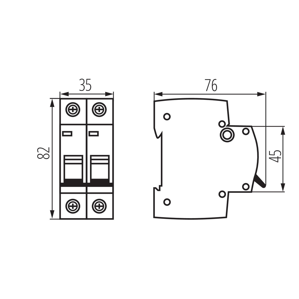 INTERRUTTORI AUTOMATICI, 2P KMB6-C2/2 - KANLUX