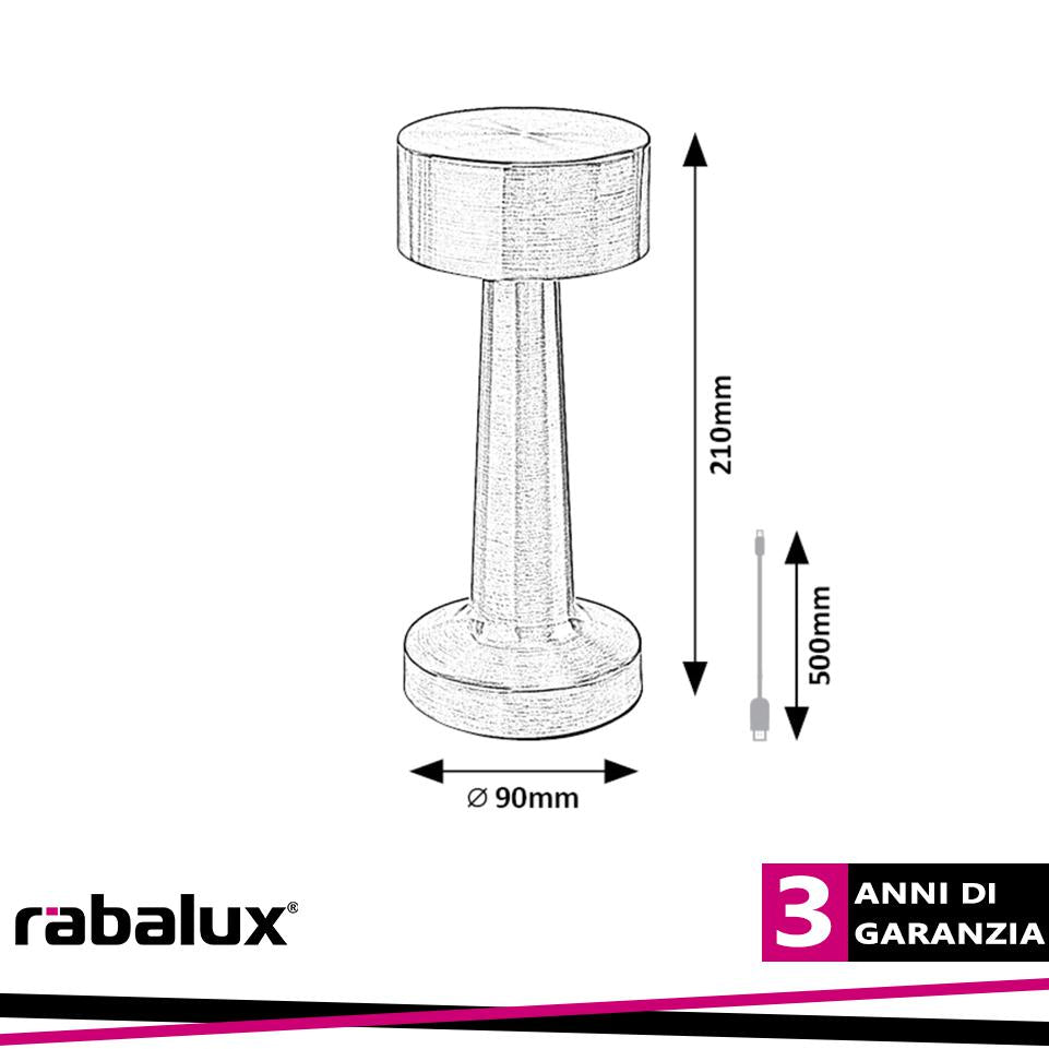 SENAN,IND.TABLE, LED2,7W, H21CM, GOLD