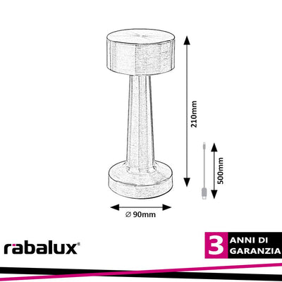 SENAN,IND.TABLE, LED2,7W, H21CM, SILVER