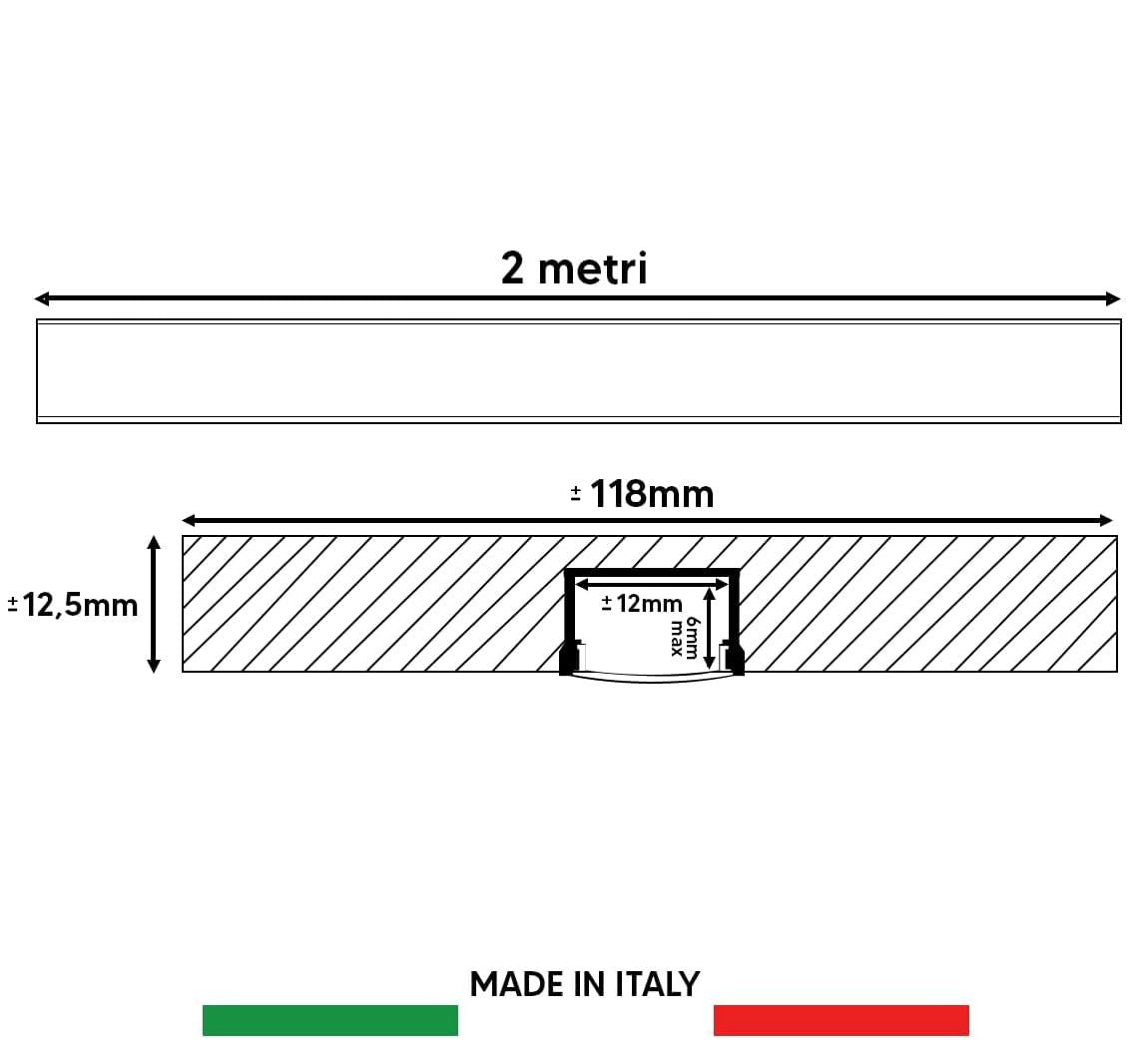 PROFILO LED GESSO 2MT