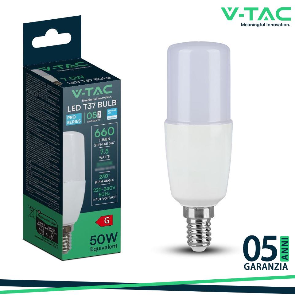 LED LAMPADINA SAMSUNG CHIP 7.5W E27 T37 PLASTICA 4000K