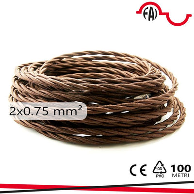 TRECCIA SETA 2X0.75MM MARRONE