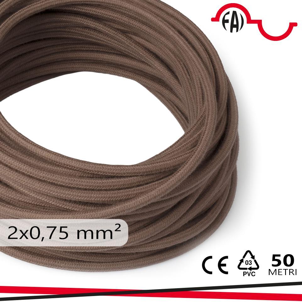 CAVO TONDO 2X0,75MM MARRONE