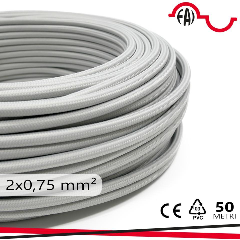 CAVO TONDO 2X0,75MM ARGENTO
