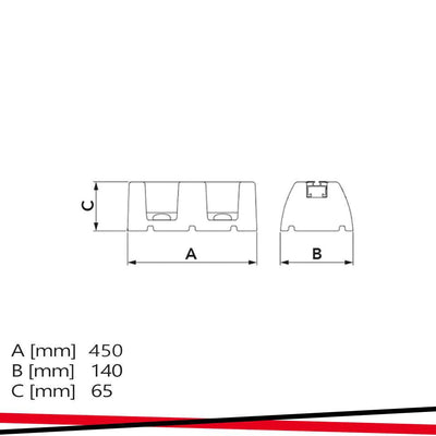 KIT BASE A PAVIMENTO ANTIVIBRANTE EXTREME 70 - 8" 450MM
