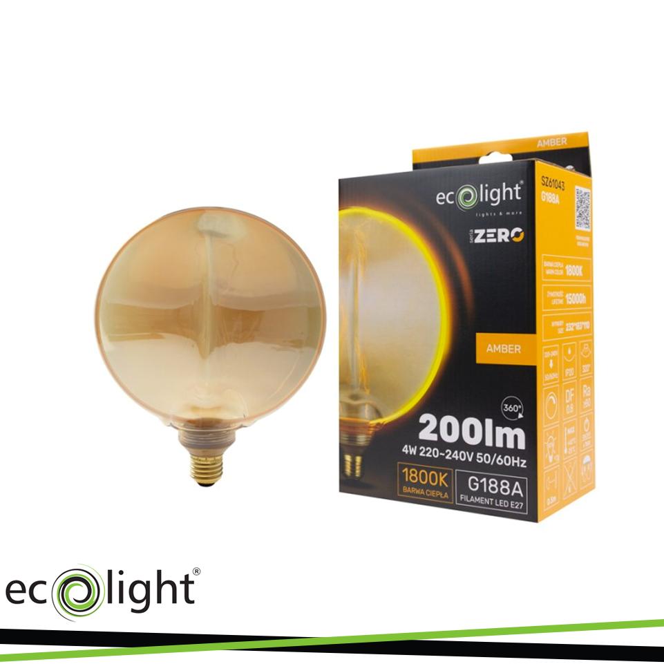 SERIE ZERO 4W 200LM E27 G188   AMBRATA