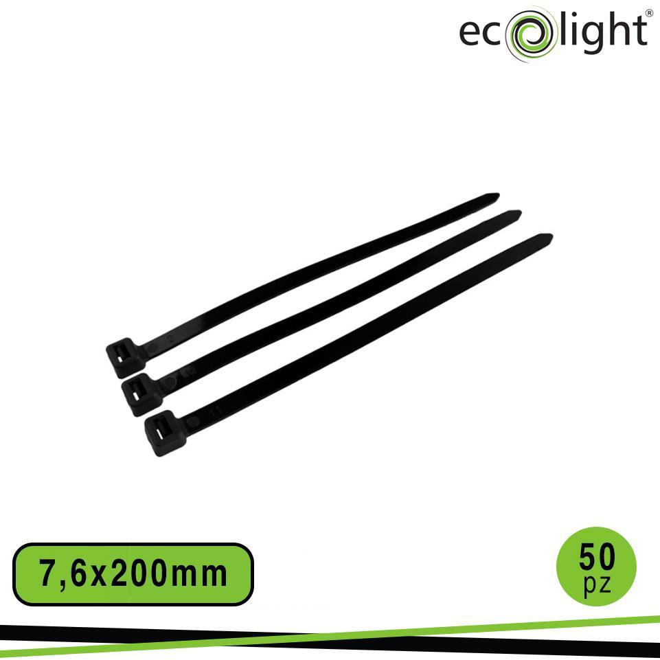 FASCETTA FERMACAVO 7,6X200MM   NERO 50PZ