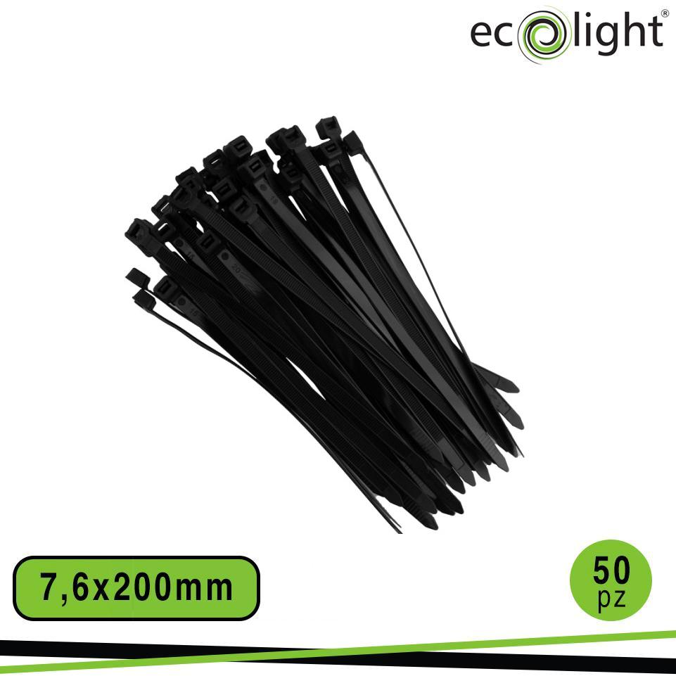 FASCETTA FERMACAVO 7,6X200MM   NERO 50PZ