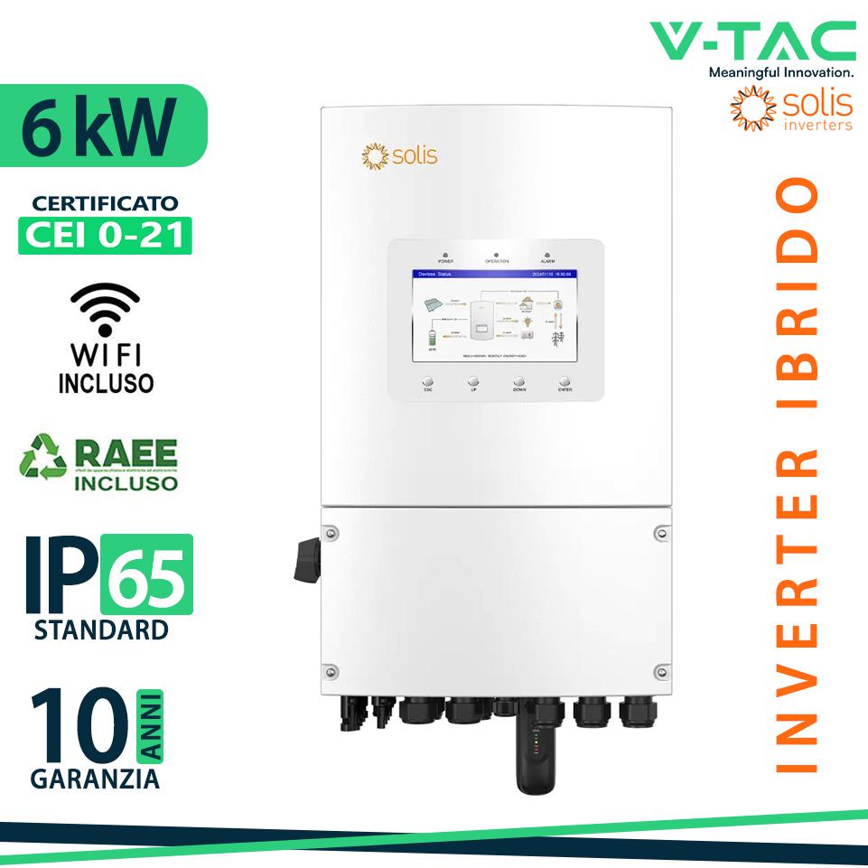 SOLIS 6KW SINGLE PHASE HYBRID  ON/OFF GRID CEI-021 WIFI INCL