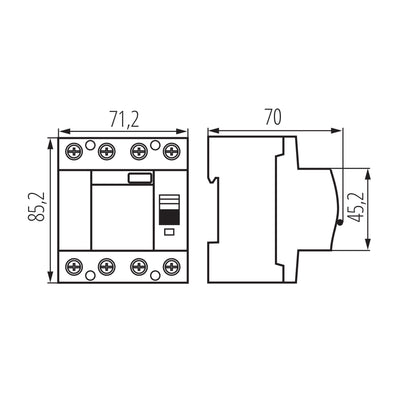 INTERRUTTORE DIFFERENZIALE, 4P KRD10-4/63/300-B - KANLUX