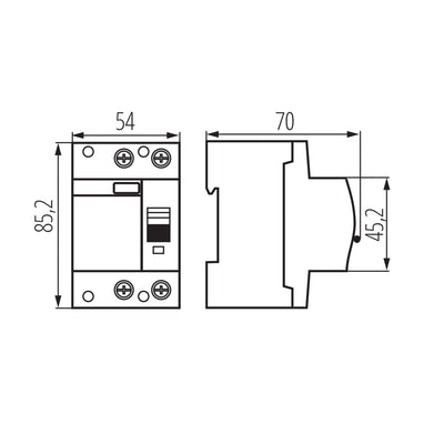 INTERRUTTORE DIFFERENZIALE, 2P KRD10-2/63/300-B - KANLUX