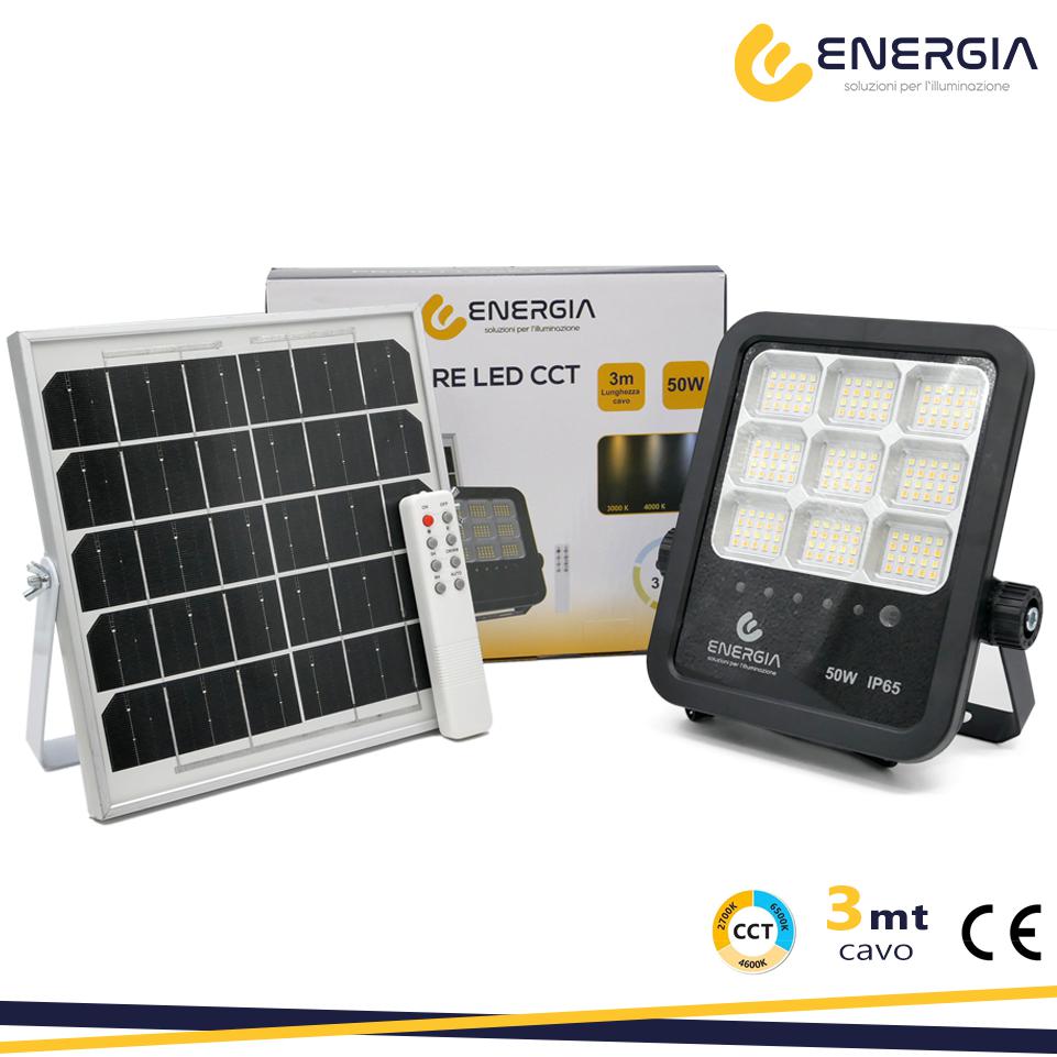 PROIETTORE SOLARE 50W CCT (3000-6400K) 550LM PANN.6W