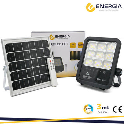 PROIETTORE SOLARE 50W CCT (3000-6400K) 550LM PANN.6W