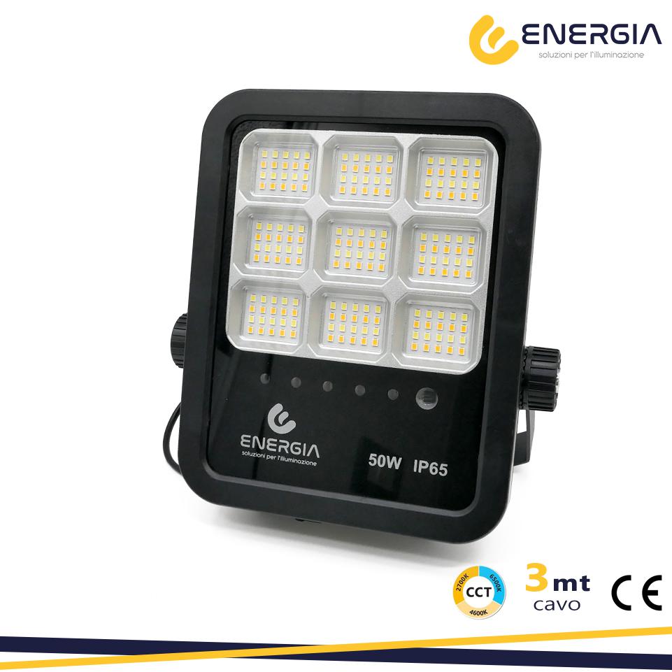 PROIETTORE SOLARE 50W CCT (3000-6400K) 550LM PANN.6W
