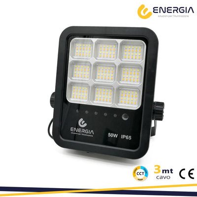 PROIETTORE SOLARE 50W CCT (3000-6400K) 550LM PANN.6W
