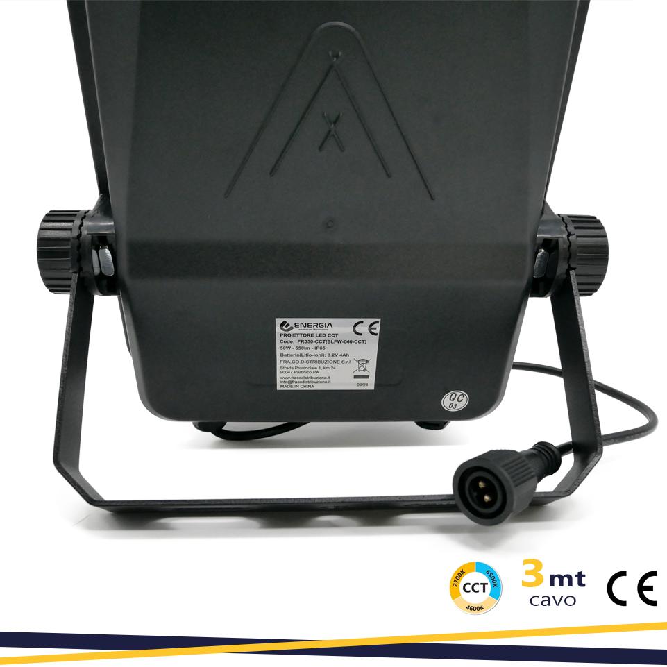 PROIETTORE SOLARE 50W CCT (3000-6400K) 550LM PANN.6W