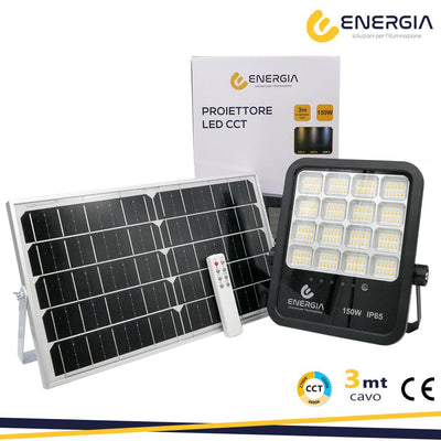 PROIETTORE SOLARE 150W CCT (3000-6400K) 1600LM PANN.15W