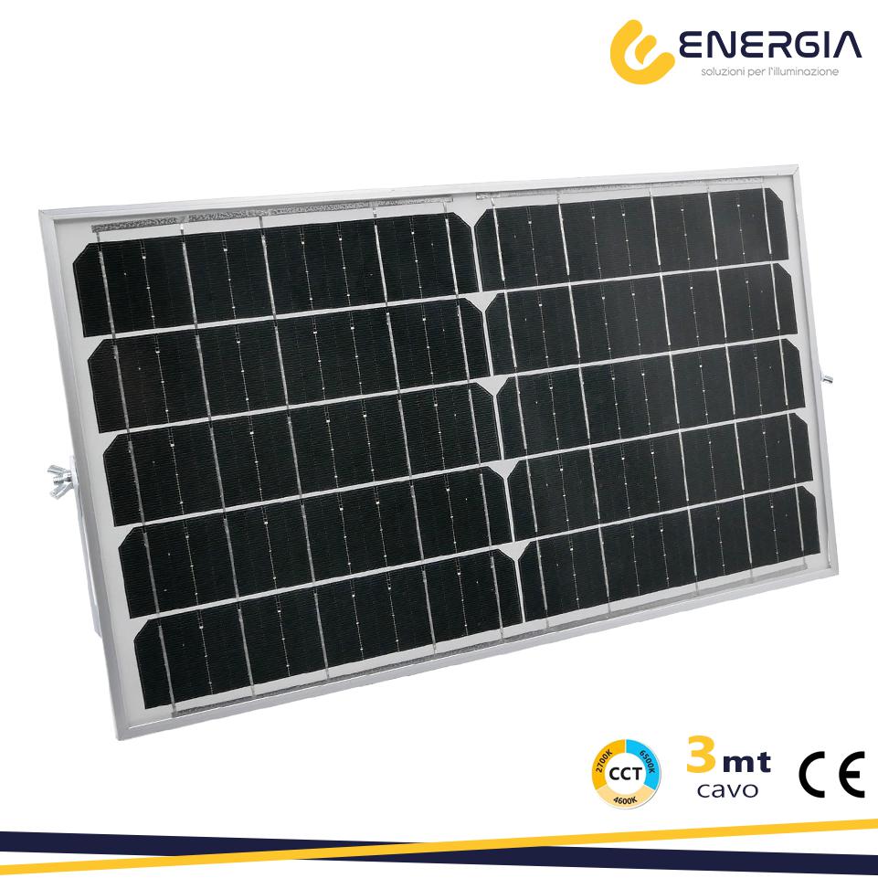 PROIETTORE SOLARE 200W CCT (3000-6400K) 2200LM PANN.18W