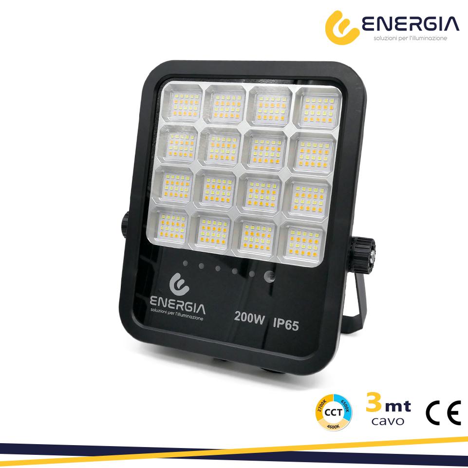 PROIETTORE SOLARE 200W CCT (3000-6400K) 2200LM PANN.18W