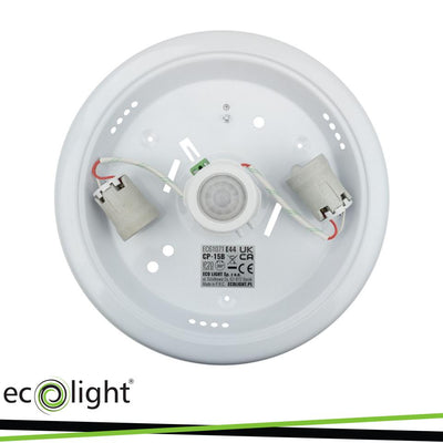 LAMPADA IN VETRO 2XE27 CON SENSORE PIR