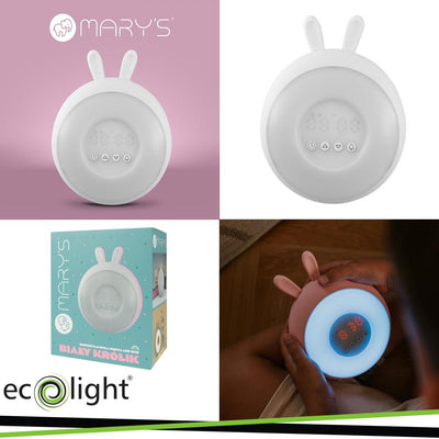SVEGLIA/LAMPADA NOTTURNA A LED RGB CONIGLIO BIANCO MARY S