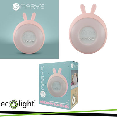 SVEGLIA/LAMPADA NOTTURNA A LED RGB CONIGLIO ROSA MARY S