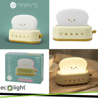 LAMPADA NOTTURNA A LED MARY S  TOSTAPANE GIALLO