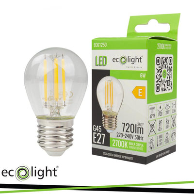 FILAMENTO PALLA DA GOLF G45 6W E27 2700K 720LM