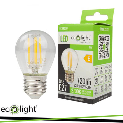 FILAMENTO PALLA DA GOLF G45 6W E27 2700K 720LM