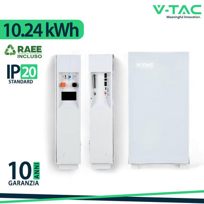 10.24KWH LITHIUM BATTERY WALL MOUNTING IP20 WHITE BODY