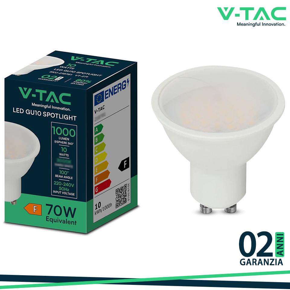 LED FARETTO GU10 10W MILKY COVER PLASTICA 4000K