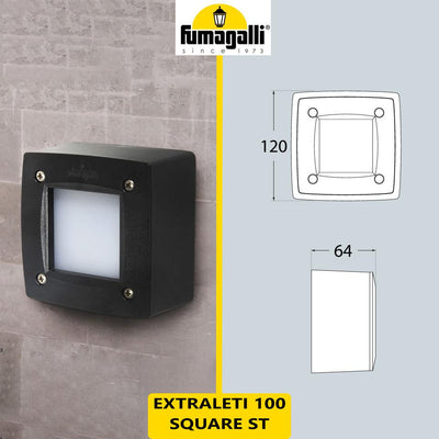 EXTRALETI 100 SQUARE NERO OPAL GX53 3W CCT