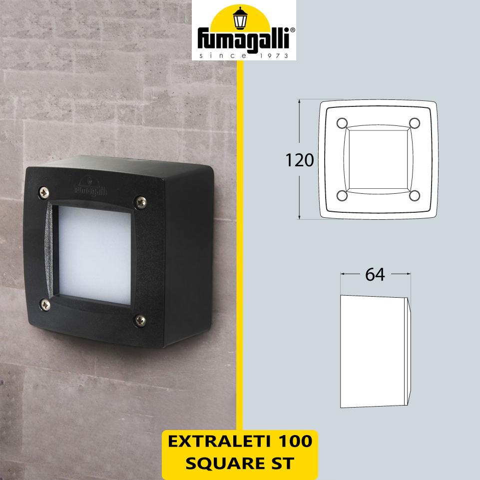 EXTRALETI 100 SQUARE NERO OPAL GX53 3W CCT