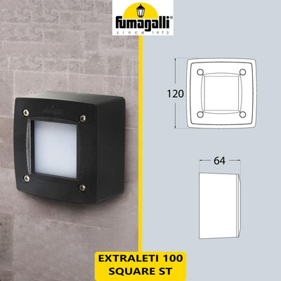 EXTRALETI 100 SQUARE NERO OPAL GX53 3W CCT