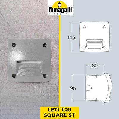 LETI 100 SQUARE ST GRIGIO OPAL GX53 3W CCT