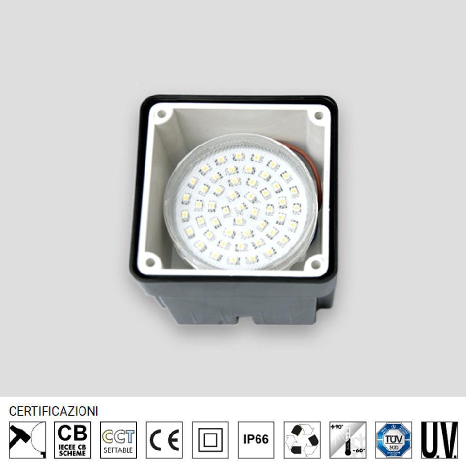 LETI 100 SQUARE ST GRIGIO OPAL GX53 3W CCT
