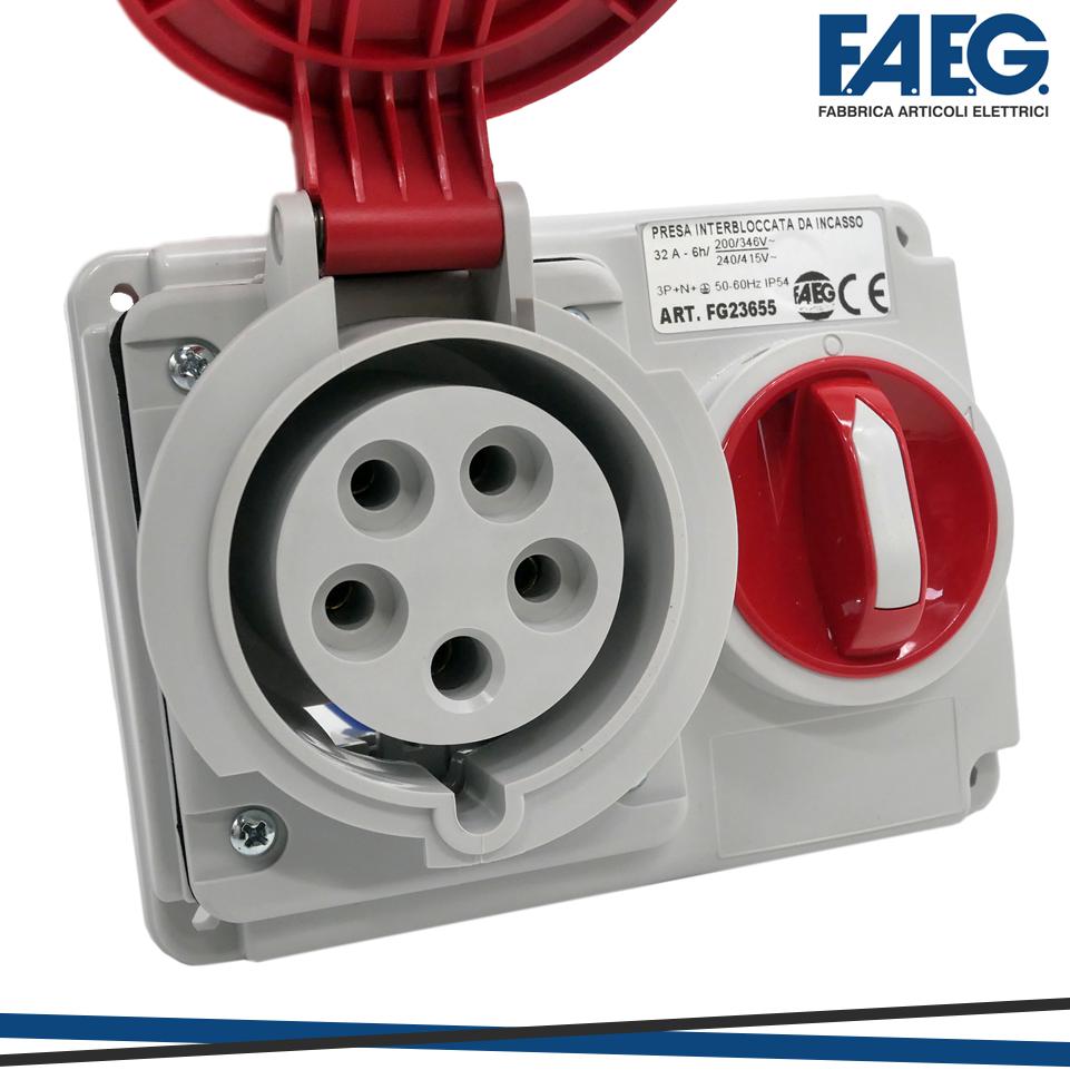 PRESA INTERBL INCASSO 3P+N+T 32A 380V IP44