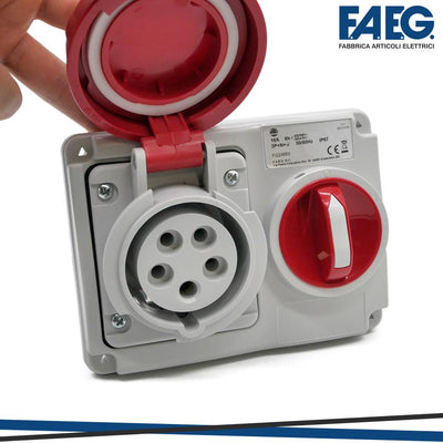 PRESA INTERBL INCASSO 3P+N+T 16A 380V IP67