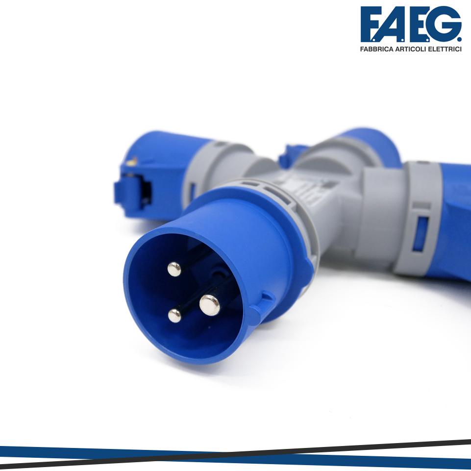 MOLTIPLICATORE INDUST. 1 SPINA 2P+T 16A E 3 PRESE 2P+T IP44