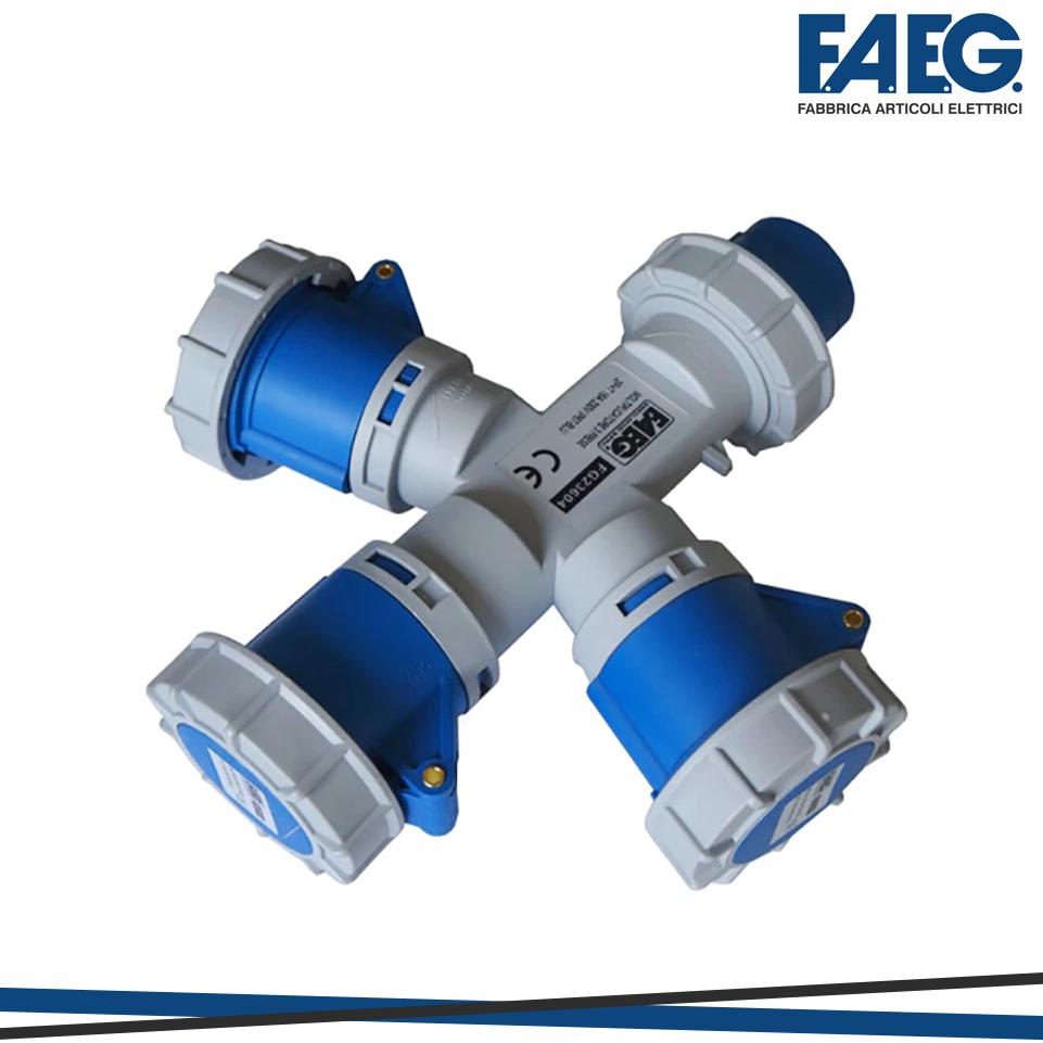 MOLTIPLICATORE INDUST. 1 SPINA2P+T E 3 PRESE 2P+T IP67 16A