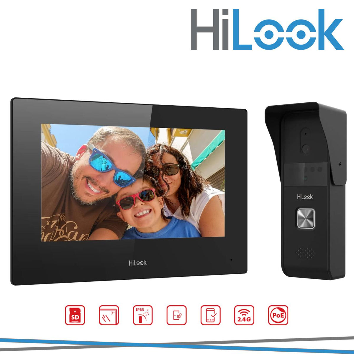 KIT VIDEOCITOFONO IBRIDO CON SCHERMO TOUCH 7   WIFI IP65