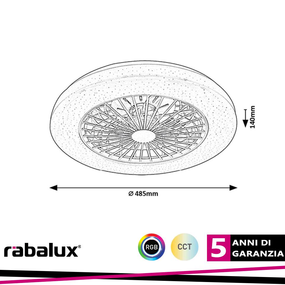 DALFON2,IND.FAN-ASSISTED, LED48W, RGB + CCT 3000-4000-6500K